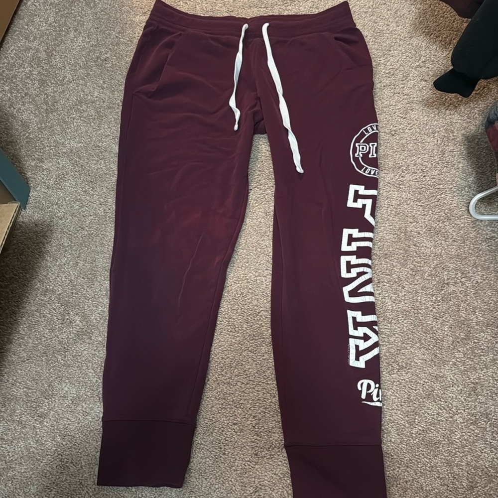Pink Joggers- Maroon Size M